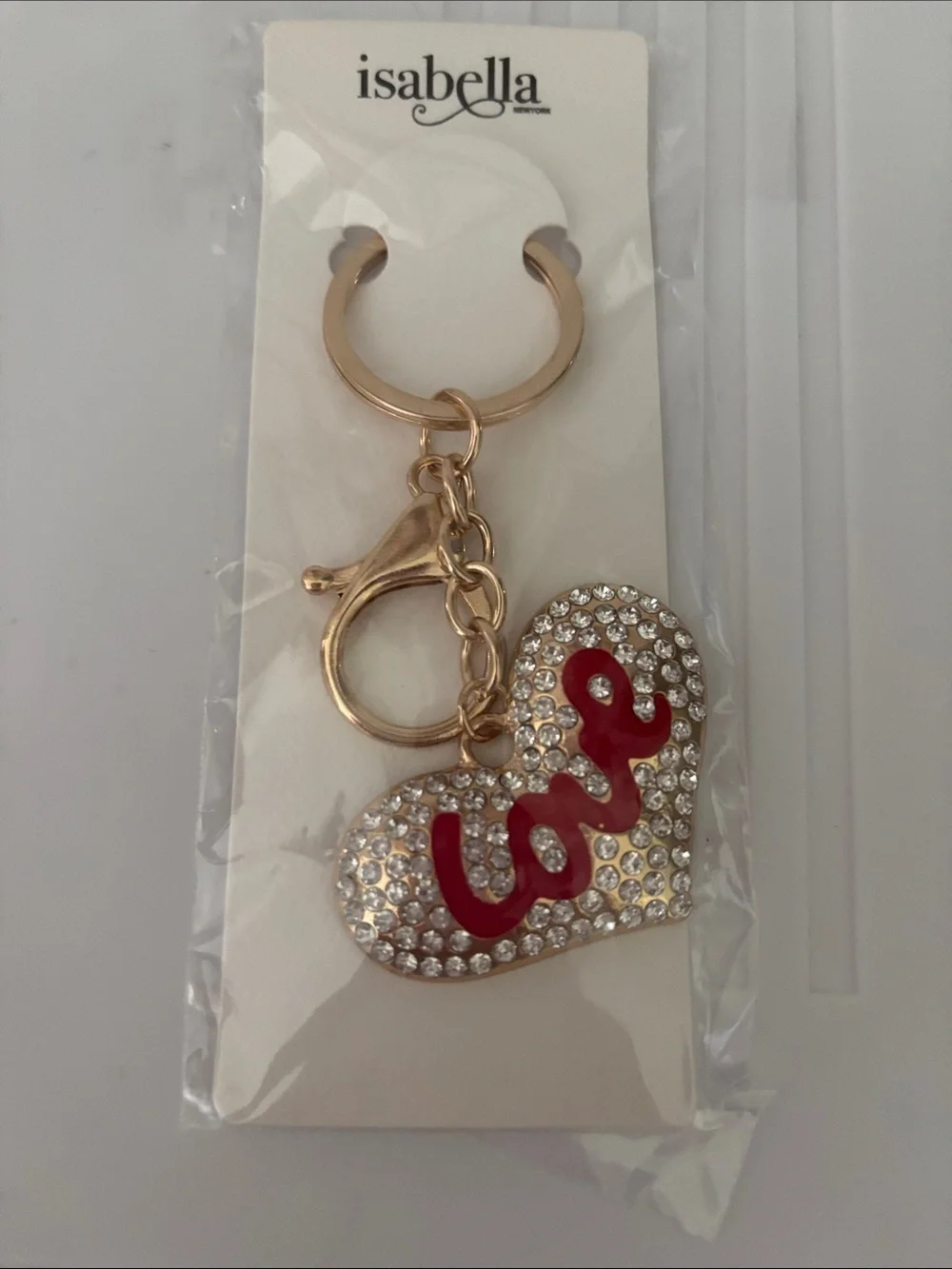 love keychains in gold or silvertone